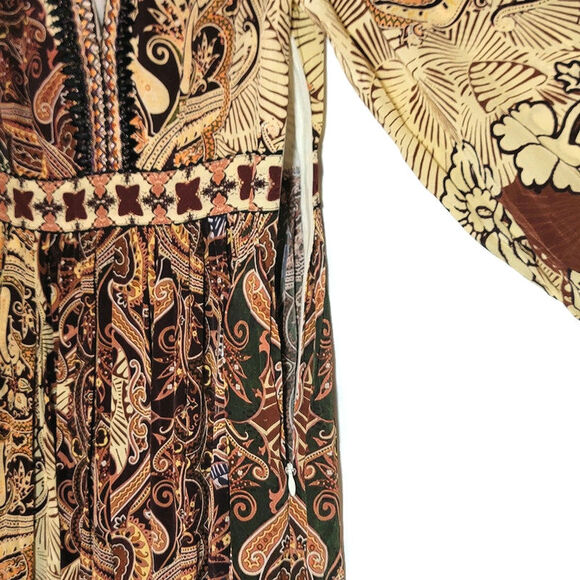 Anthropologie Bhanuni By Jyoti Ronika Maxi Dress Floral Beaded Boho Party Size 0 - Picture 10 of 16